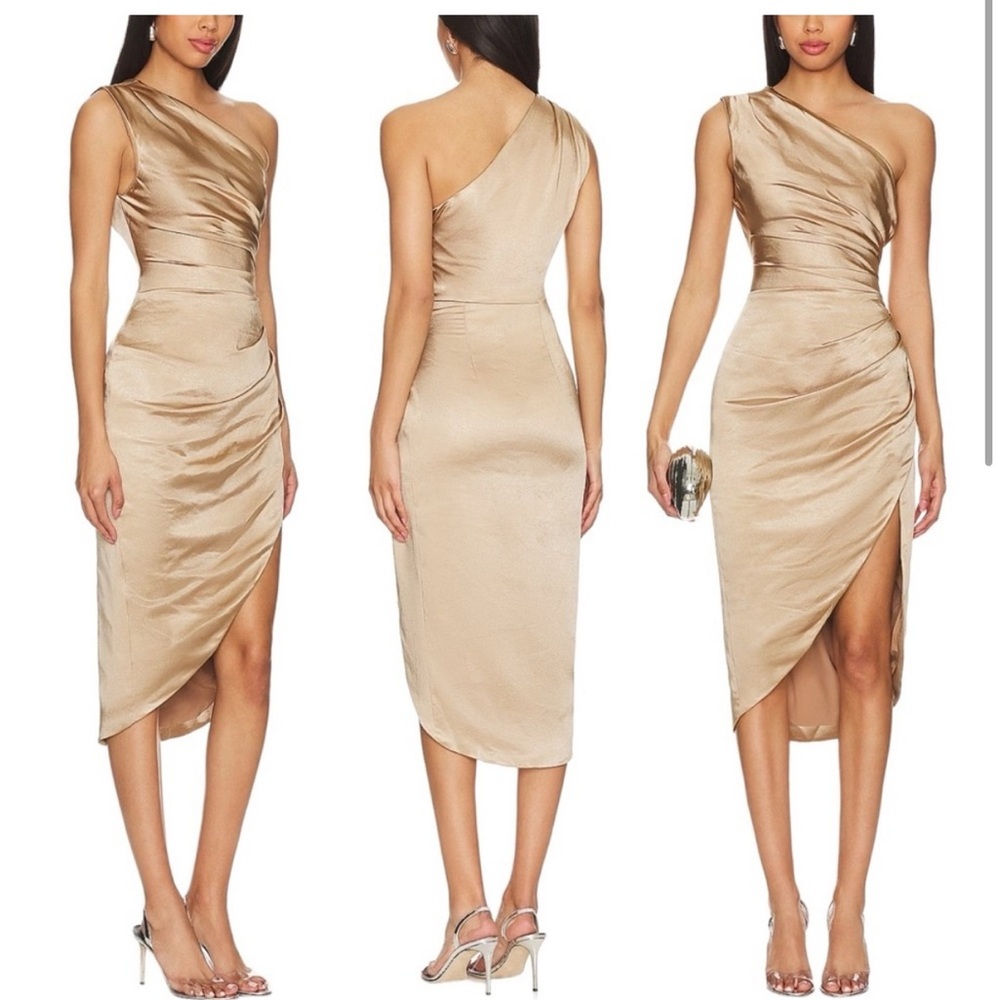 ELLIATT x REVOLVE Cassini One Shoulder Dress in Gold